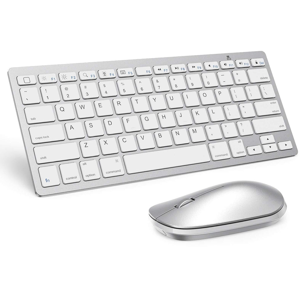 Wireless Keyboard and Mouse for iPad (iPadOS 13 and Above), SPARIN Bluetooth Keyboard and Mouse Compatible with iPad Pro 12.9 / 11 / iPad 10.2 (9th 8th Gen) / iPad Air 4 / iPad Mini, Silver White - LeoForward Australia