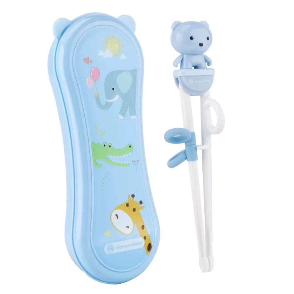  [AUSTRALIA] - Goryeo Baby Training Chopsticks for Kids - Kids Chopsticks Use Completely Harmless Material - Anti-dislocation Buckle Design - Includes Portable Box (Blue) Blue