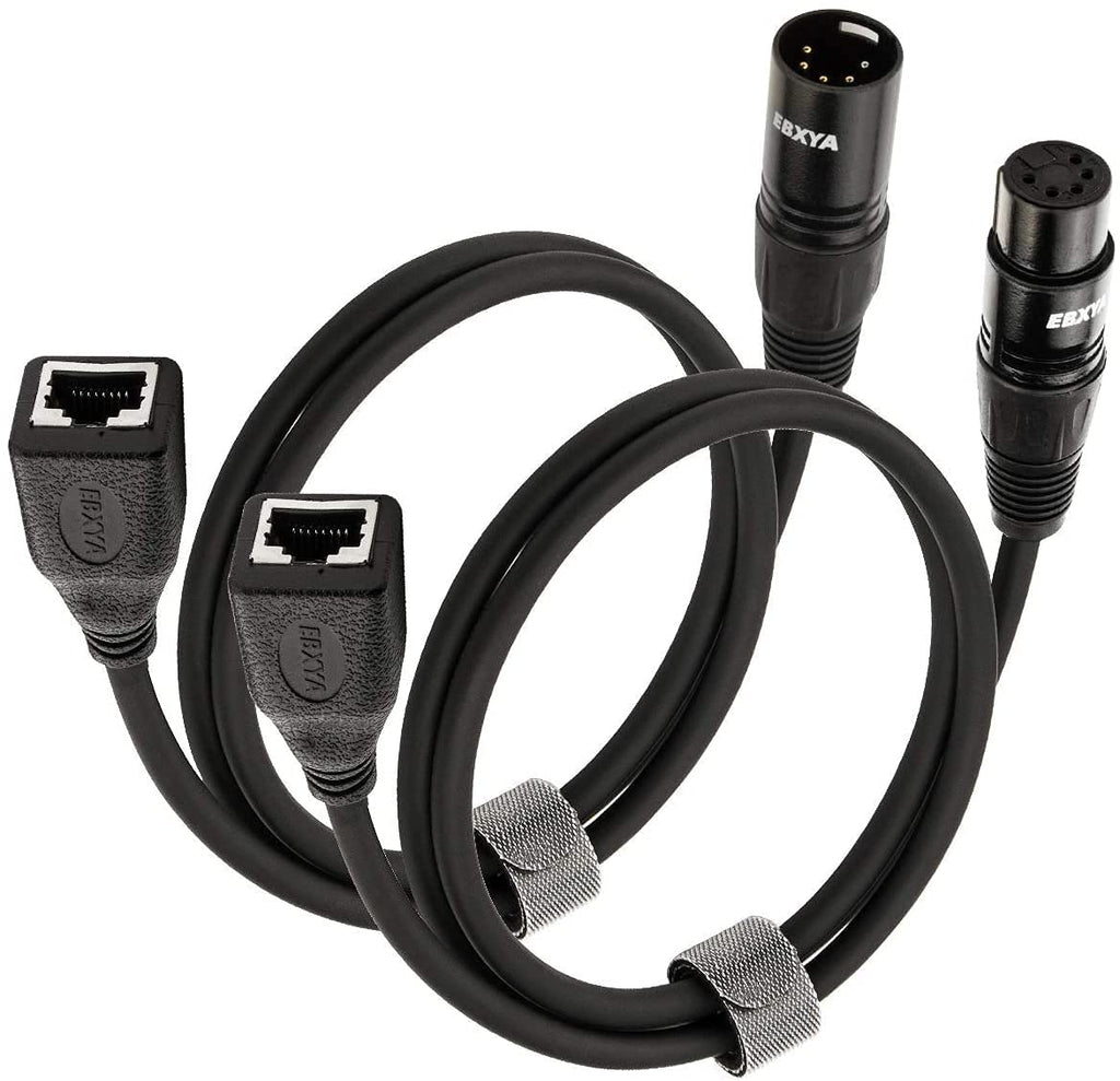  [AUSTRALIA] - EBXYA 5 Pin XLR to RJ45 Cable - RJ45 to XLR Male/Female Cable 3 feet, 1 Pair RJ45 to XLR5M + RJ45 to XLR5F