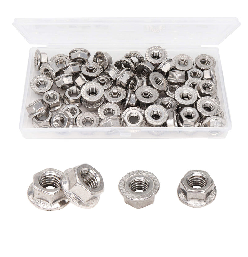  [AUSTRALIA] - cSeao 60pcs M8 x 1.25mm Serrated Flange Nuts 304 Stainelss Steel Flange Lock Nuts M8 60pcs