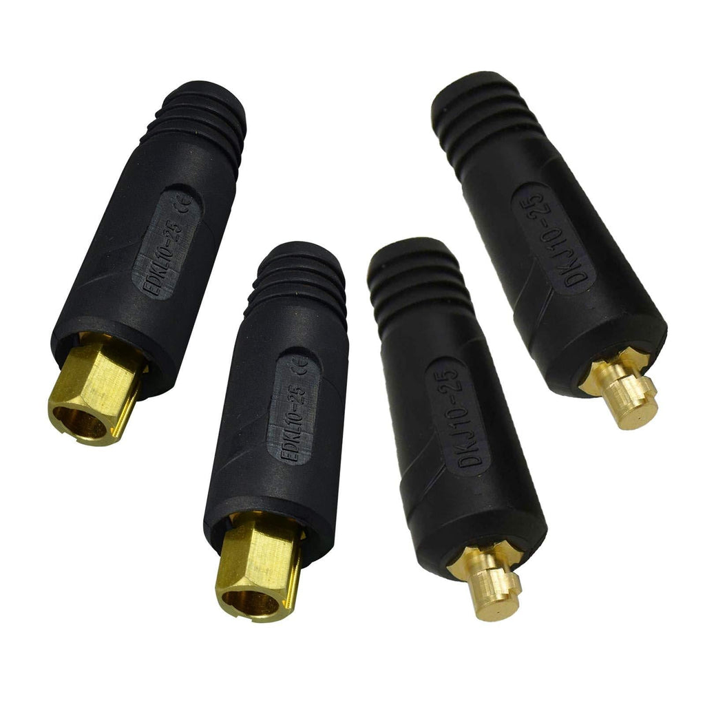  [AUSTRALIA] - Welding Cable Joint Quick Connector Pair DINSE-Style 100Amp-200Amp (#6-#4) 16-25 SQ-MM 2-set