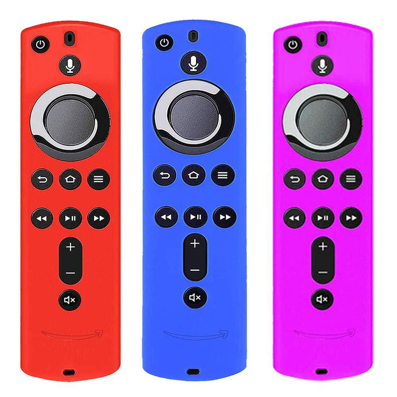 [3 Pack] Silicone Cover Case for TV Stick 4K / TV (3rd Gen) Compatible with All-New 2nd Gen Remote Control (Red Blue and Purple) - LeoForward Australia