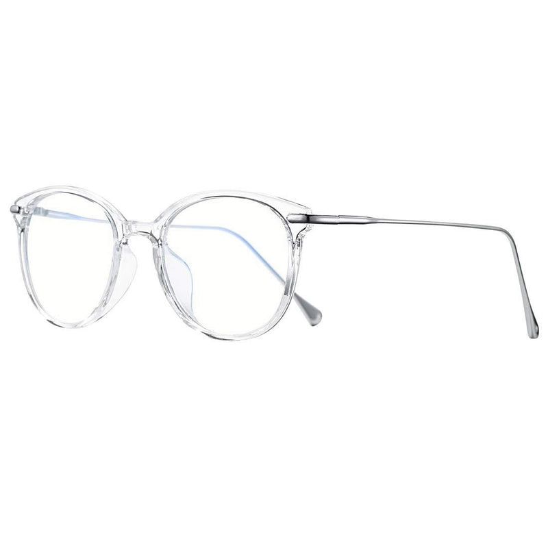 COASION Blue Light Blocking Glasses for Women Vintage Round Anti Blue Ray Computer Game Eyeglasses Small Face A1* Transparent/Silver 48 Millimeters - LeoForward Australia