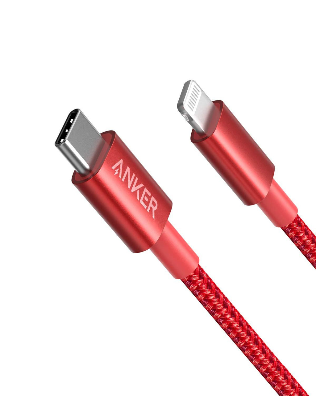 USB C to Lightning Cable, Anker New Nylon USB-C to Lightning Charging Cord for [3.3ft MFi Certified] for iPhone 11 Pro/X/XS/XR / 8 Plus/AirPods Pro, Supports Power Delivery (Red) 3.3ft Red - LeoForward Australia