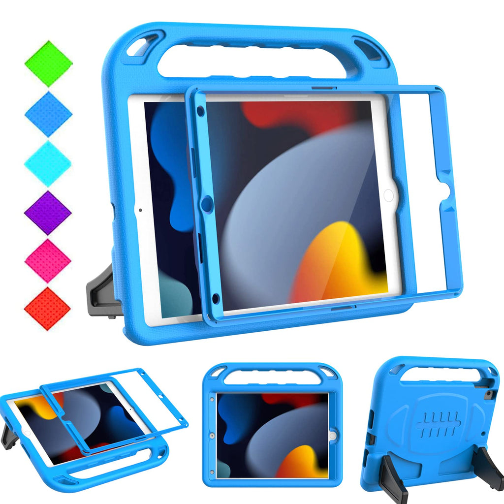  [AUSTRALIA] - BMOUO Kids Case for New iPad 10.2 2021/2020/2019 - iPad 9th/8th/7th Generation Case with Built-in Screen Protector,Shockproof Lightweight Handle Stand Kids Case for iPad 10.2" 2021/2020/2019 - Blue