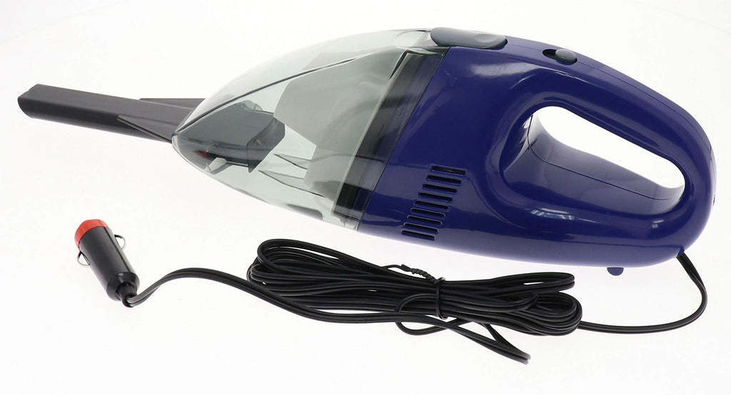  [AUSTRALIA] - Portable Car Vacuum Cleaner - Wet Dry Surface 12 V Corded Handheld Vacuum Works From Auto Truck RV Boat 12 Volt Power Port Socket. 65 Watt Motor 9' Cord And With Slim Nozzle for Hard-To-Reach Crevices Blue