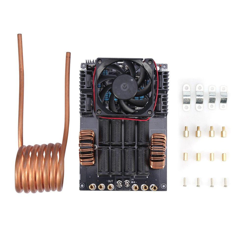  [AUSTRALIA] - DC12-40V 1000W 50A ZVS High Frequency Induction Heating Board Module Coil Machine Heating Module Board with Coil and Cooling Fan
