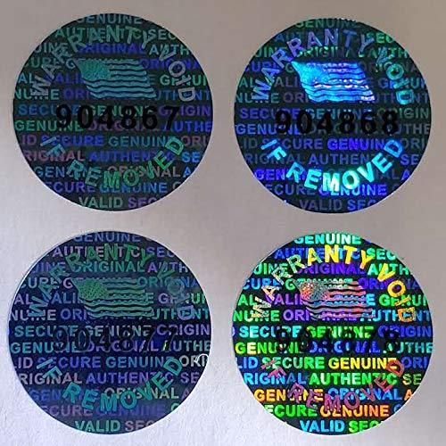 Blue Color 14 MM (0.53 inch) Round with Serial Number Hologram Labels Tamper Evident Stickers Security Void Seals Labels - Dealimax Brand (100) 100 - LeoForward Australia