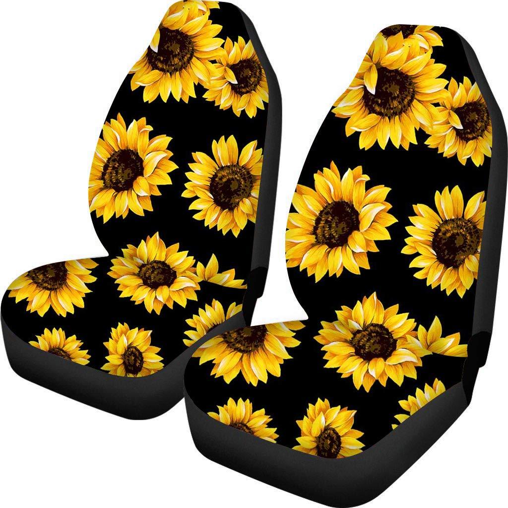  [AUSTRALIA] - chaqlin Sunflowers Car Seat Covers Set of 2 Vehicle Seat Protector Car Covers for Auto Cars Sedan SUV Automotive Interior sunflowers-1