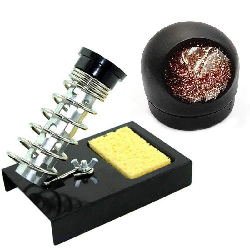  [AUSTRALIA] - Liyafy Soldering Iron Holder Solder Iron Stand Black Base and 1PC Ball Shell Holder with Soldering Tip Cleaner