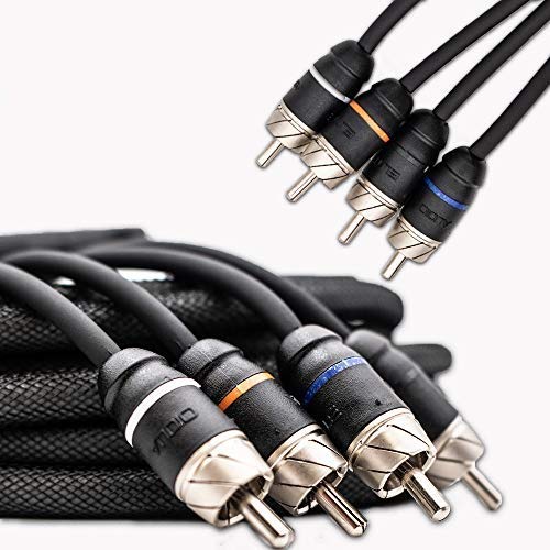  [AUSTRALIA] - Elite Audio Premium Series 100% OFC Copper RCA Interconnects Stereo Cable, 4 Channel 20' Cord (4 x RCA Male to 4 x RCA Male Audio Cable, Double-Shielded with Noise Reduction, 20 Feet Long) 20' (ft) 4-Channel