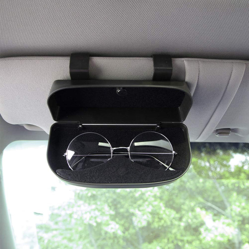 [AUSTRALIA] - Nine Summer Glasses Clip Holders for Car Sun Visor - Sunglasses Eyeglasses Storage Holder Organizer Box with A Double Snap Clip Design,Apply to All Car Models (Black)