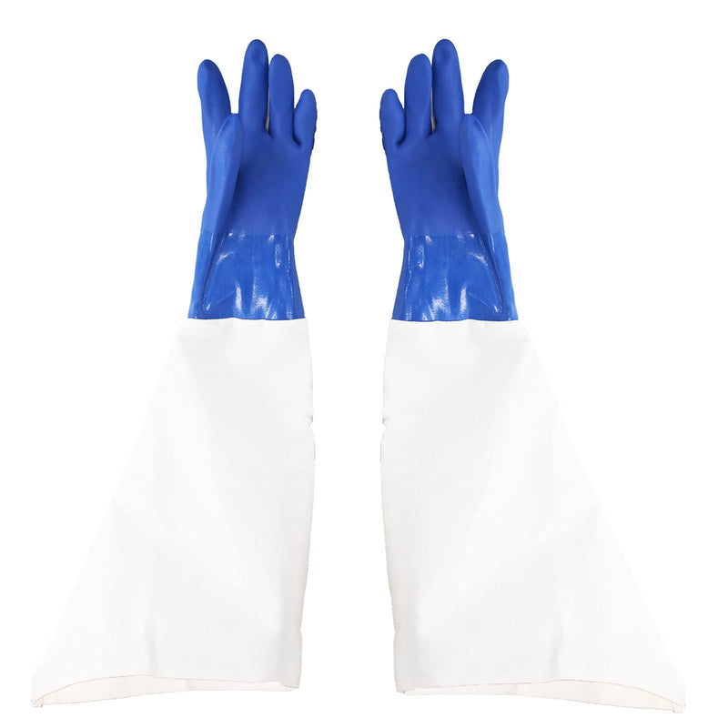  [AUSTRALIA] - Jewboer 23.6" Canvas Rubber Sandblasting Sand blaster Protection Gloves for Sandblast Cabinets XL,1 pair