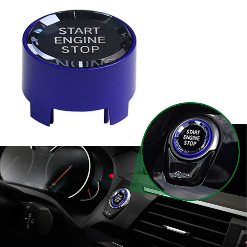 lanyun for bmw button crystal engine start stop switch ignition button fit F or G chassis code bmw F30 F10 F20 F22 F32 F15 F48 G30 G01 accessories with OFF button（blue） blue F/G code with OFF - LeoForward Australia