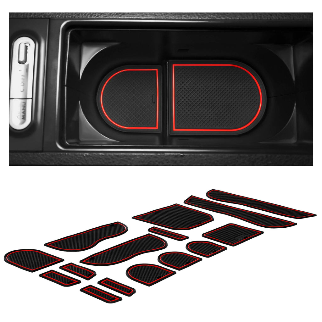  [AUSTRALIA] - CupHolderHero for Subaru Impreza WRX STI 2008-2014 Custom Liner Accessories - Premium Cup Holder, Console, and Door Pocket Inserts 15-pc Set (Red Trim) Red Trim