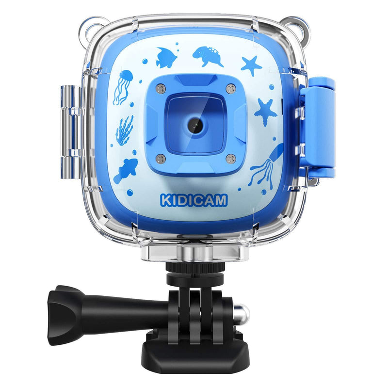  [AUSTRALIA] - Dragon Touch Kids Action Camera - Waterproof Kidicam 2.0 Digital Camera for Boys Girls 1080P Sports Camera Camcorder with 16GB Memory Card (Blue) Blue