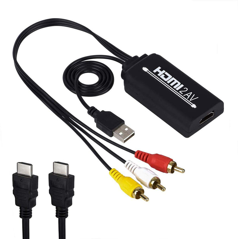  [AUSTRALIA] - HDMI to RCA, HDMI to RCA Converter Cable, 1080P HDMI Converter to AV 3RCA CVBs Composite Video Audio Supports TV Stick, Roku, Chromecast, Apple TV, PC, Laptop, Xbox, HDTV, DVD