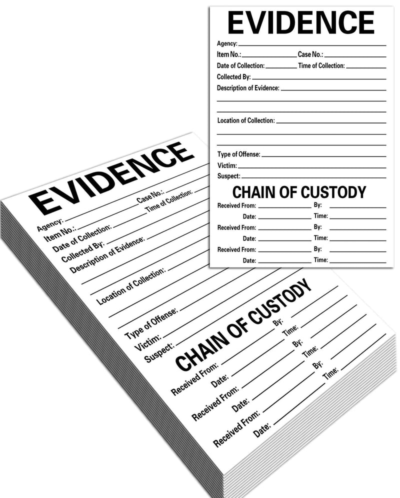 Adhesive Evidence Label 4 X 6 Inches - Stick on Evidence Stickers 100 Labels Per Pack (4 X 6 Inches, White Evidence) - LeoForward Australia