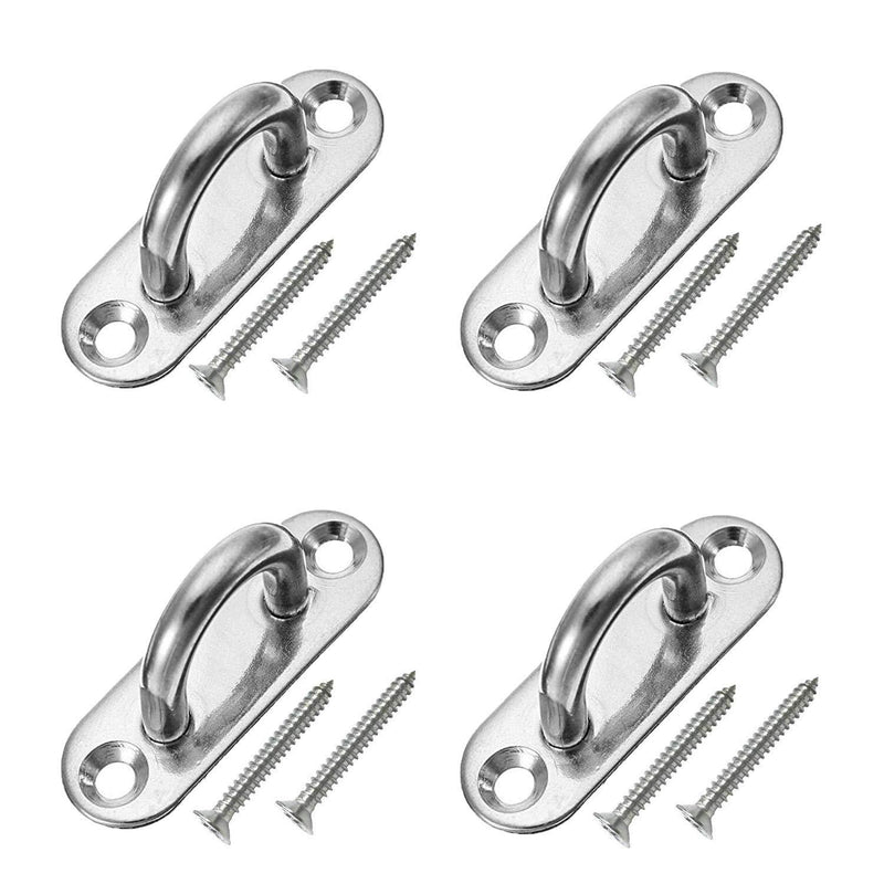 4 Pcs Ceiling Hooks, HLOMVE 1.8 Inch Screws Eye Ring Hooks, 304 Stainless Steel Hanging Brick Hooks with Screws, Wall Mount Hooks for Hammock, Swing Hooks, Marine Boat Deck Staple Hooks Hooks 1.8 Inch 4 Pcs - LeoForward Australia