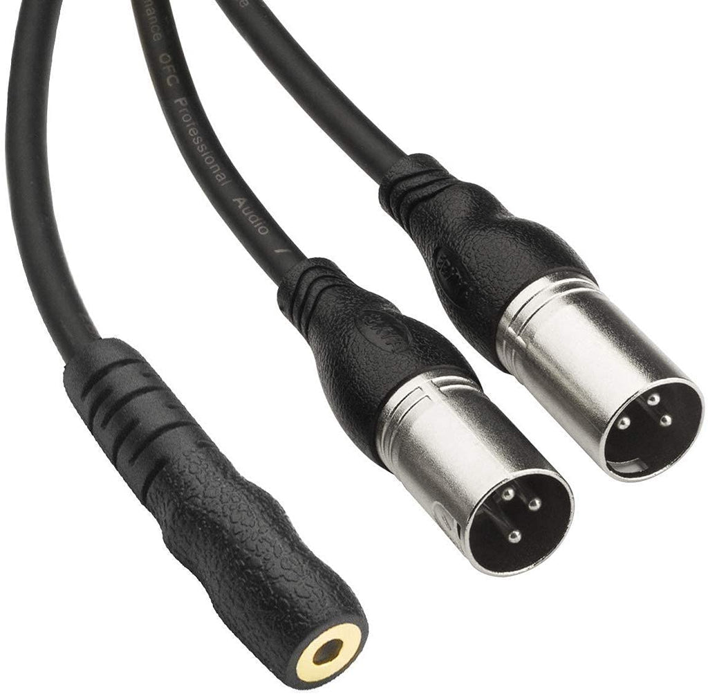  [AUSTRALIA] - 3.5mm Cable to TS Cable (3ft, Mini TRS to 2*XLR Female, 1 Pack) 3ft