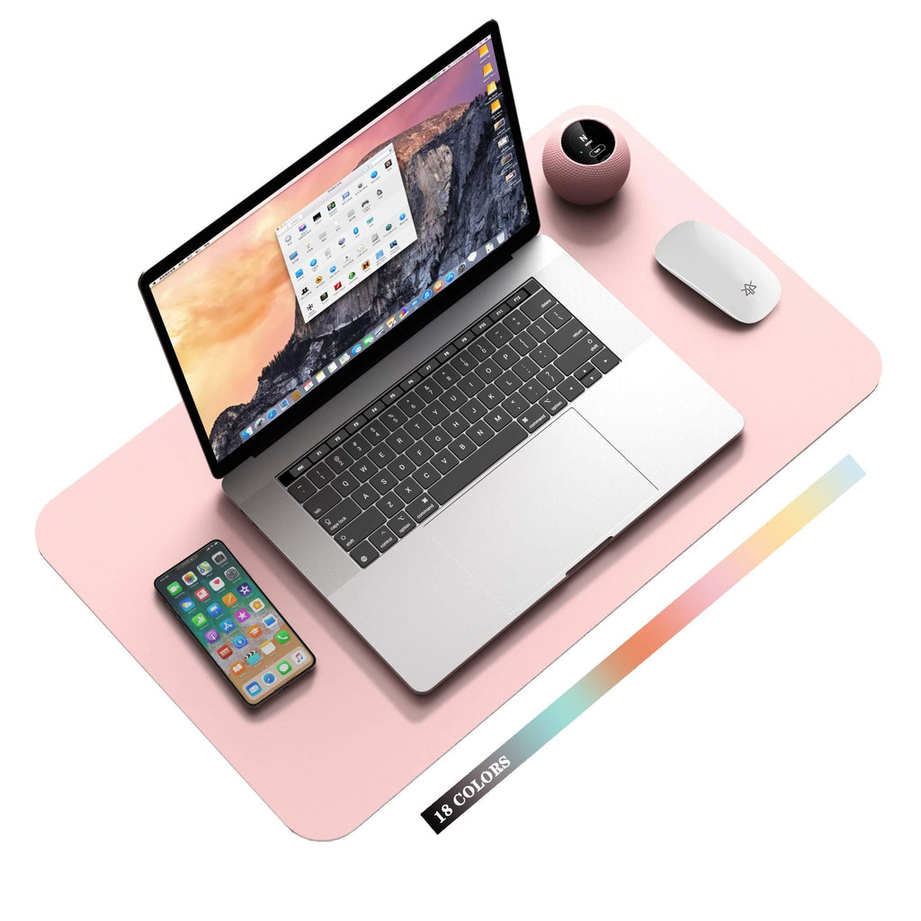 Non-Slip Desk Pad,Mouse Pad,Waterproof PVC Leather Desk Table Protector,Ultra Thin Large Desk Blotter, Easy Clean Laptop Desk Writing Mat for Office Work/Home/Decor(Pink, 23.6" x 13.7") Pink 23.6" x 13.7" - LeoForward Australia