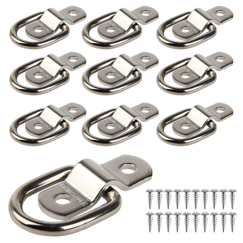  [AUSTRALIA] - JCHL Tie Down Anchors for Truck, Trailer, Warehouse, Boat, 10 Pack of Heavy Duty Steel D Ring Bolts, Tie Down Rings (10-Pack) Rose Gold (10-Pack)