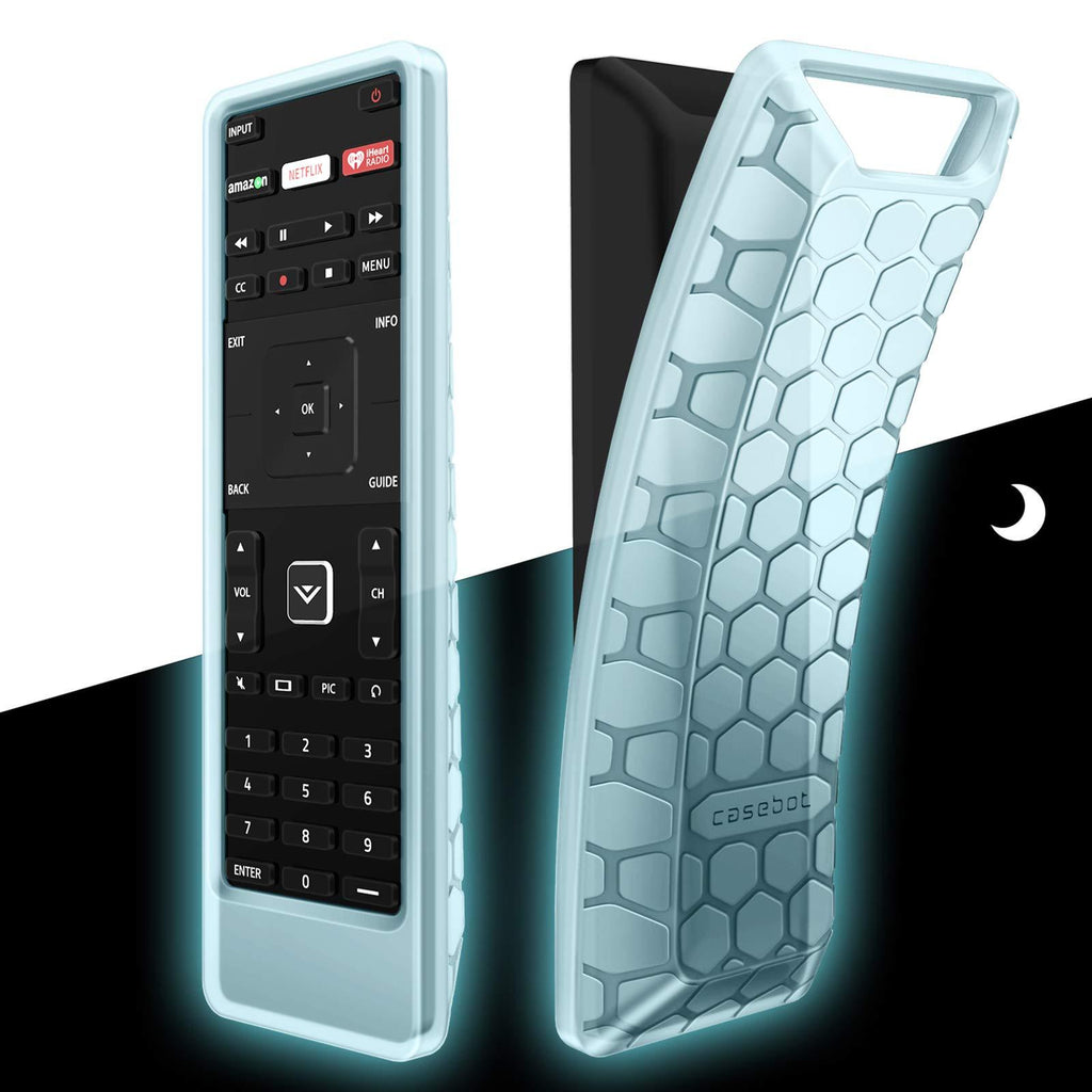 Fintie Remote Case for Vizio XRT122 Smart TV Remote, CaseBot (Honey Comb) Lightweight Anti-Slip Shockproof Silicone Cover for Vizio XRT122 LCD LED TV Remote Controller, Blue Glow in The Dark Z-Blue Glow in The Dark - LeoForward Australia