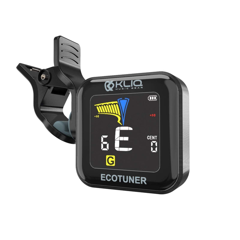 KLIQ EcoTuner - USB Rechargeable Clip-On Tuner (with included charging cable) - with Guitar, Ukulele, Violin, Bass & Chromatic Tuning Modes (also for Mandolin and Banjo) - LeoForward Australia