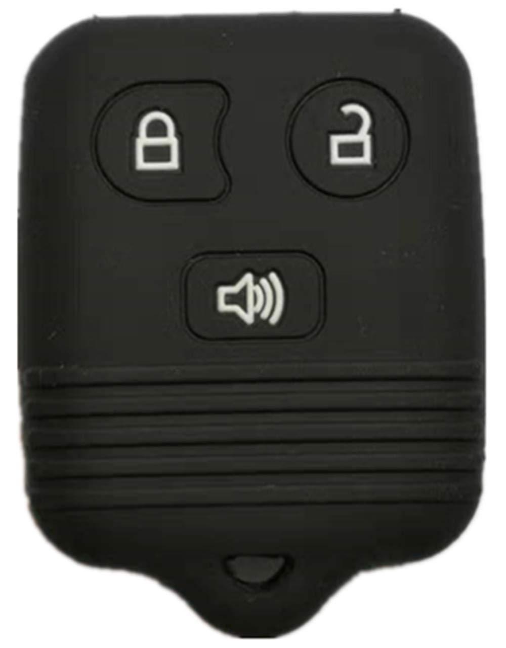  [AUSTRALIA] - RUNZUIE Black Silicone Keyless Entry Remote Key Fob Cover Case Protector Fit for Ford Mazda (3 Buttons)