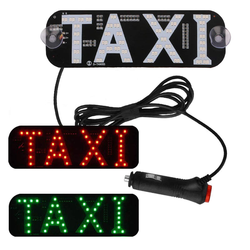  [AUSTRALIA] - Sdootauto Taxi LED Sign Decor, 2 Color Changeable Taxi LED Light Logo, Flashing Hook on Car Window with DC12V Car Charger Inverter for Rideshare Driver