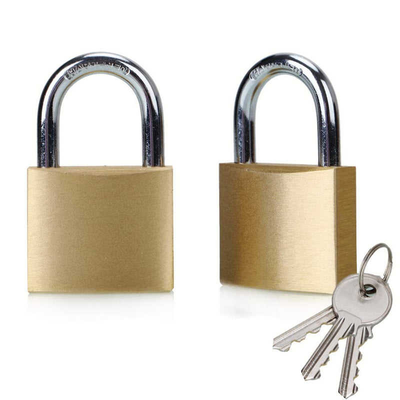  [AUSTRALIA] - ABRAFOX Solid Brass Same Keyed Padlock keyed Alike Lock-（1-9/16 inch 40mm） 2pack Samekey-2pack