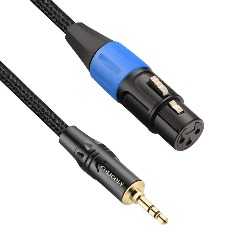  [AUSTRALIA] - COLICOLY XLR to 3.5mm Cable, Female XLR to 1/8 inch Mini Stereo Jack Aux Microphone Cable Mic Cord - 6.6ft 6.6feet