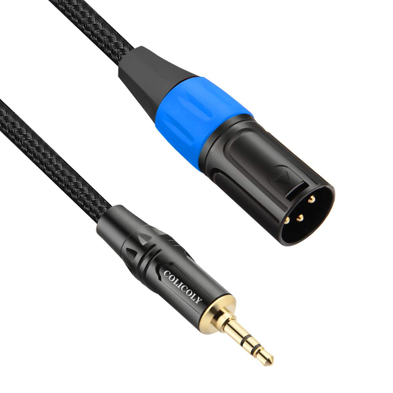  [AUSTRALIA] - COLICOLY 3.5mm to XLR Cable, XLR to 3.5mm Unbalanced 1/8 inch Mini Jack Stereo to XLR Male Cord Adapter - 6.6ft 6.6 feet