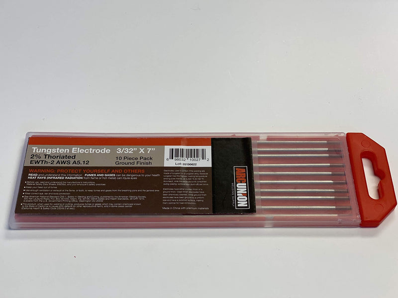 [AUSTRALIA] - TIG Welding Tungsten Electrodes 2% Thoriated 3/32” x 7” (Red, WT20) 10-Pack