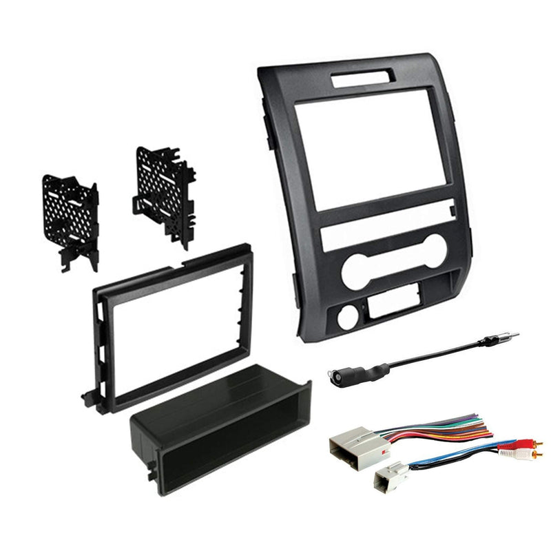  [AUSTRALIA] - American International Single or Double DIN Radio Complete Dash Kit, 2009-2014 Ford F-150 with Antenna Adapter, Harness Compatible for All Trim Levels (FMK526CP)