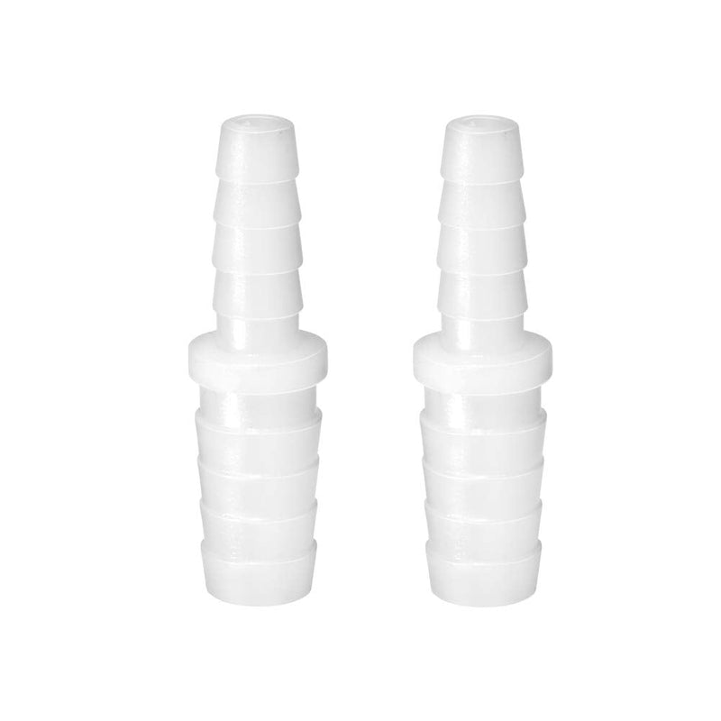  [AUSTRALIA] - Quickun Plastic Hose Barb Reducer Fitting 3/8" to 1/4" Barbed Reducing Union Adapter Splicer Mender Joint Fitting ( Pack of 2 ) 3/8-1/4