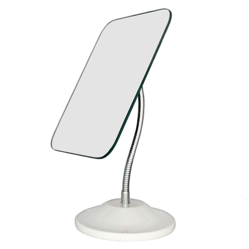  [AUSTRALIA] - YEAKE Adjustable Flexible Gooseneck Makeup Mirror,360°Rotation Folding Portable Desk Vanity Mirror with Stand Shower Shaving Cosmetic Mirror Square 6.5 Inch L x 5.3 Inch W(Medium) White(flexible Makeup Mirror With Stand)