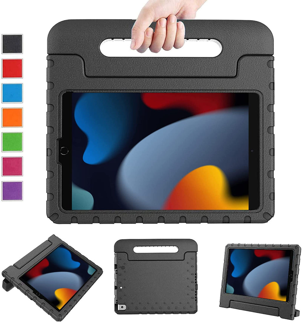  [AUSTRALIA] - LTROP Case for iPad 10.2 2021/2020/2019,iPad 9th Generation Case,iPad 8th Generation Case,iPad 7th Generation Case for Kids,Shockproof Handle Stand Case for iPad 10.2-inch 9th/8th/7th Gen, Black