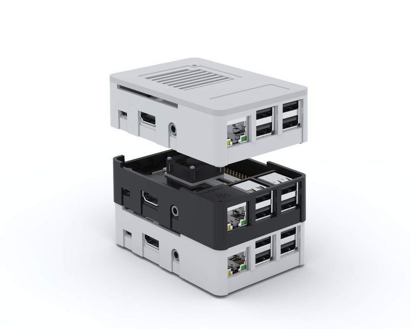  [AUSTRALIA] - MaticBox Case for Raspberry Pi 3 / Pi 2 / Tinker Board – Low Profile, Stackable, Universally Mountable DIN Rail, Automation Friendly, Fan Support (Black) Black