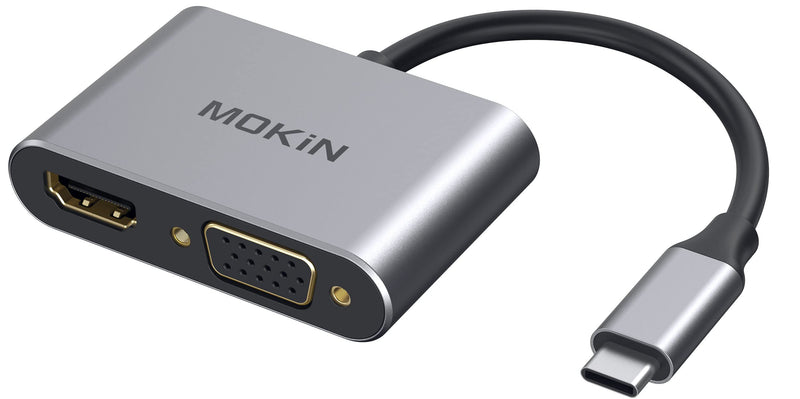 USB C to HDMI VGA Adapter, MOKiN 2-in-1 Type C to VGA HDMI Adapter, Thunderbolt 3 Compatible for MacBook Pro/Air/ipad Pro 2018/Dell XPS, Chromebook Pixel, Galaxy S8/S8Plus, Surface Go, and More - LeoForward Australia