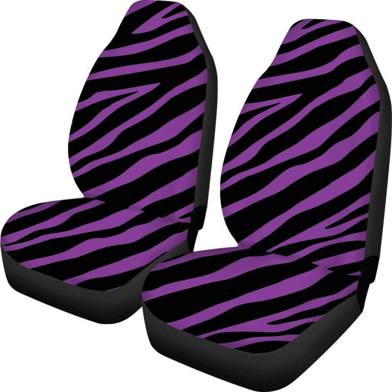  [AUSTRALIA] - INSTANTARTS Front Car Seat Covers Set(2 Piece) Zebra Print Protector Car Seat Cushions (Purple with Black) 0-Zebra