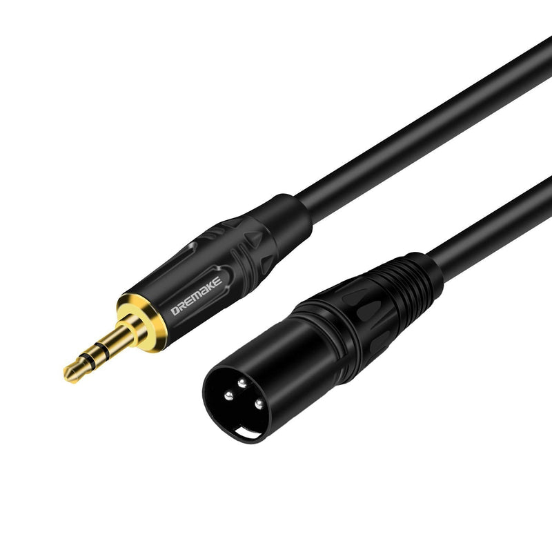  [AUSTRALIA] - Dremake Jack 3.5MM 1/8 Inch to XLR Male to Male Cable, 6 Foot XLR to Aux Cord for Smartphones, Laptops, Powered Speaker, Mixing Console and More 6FT/2M