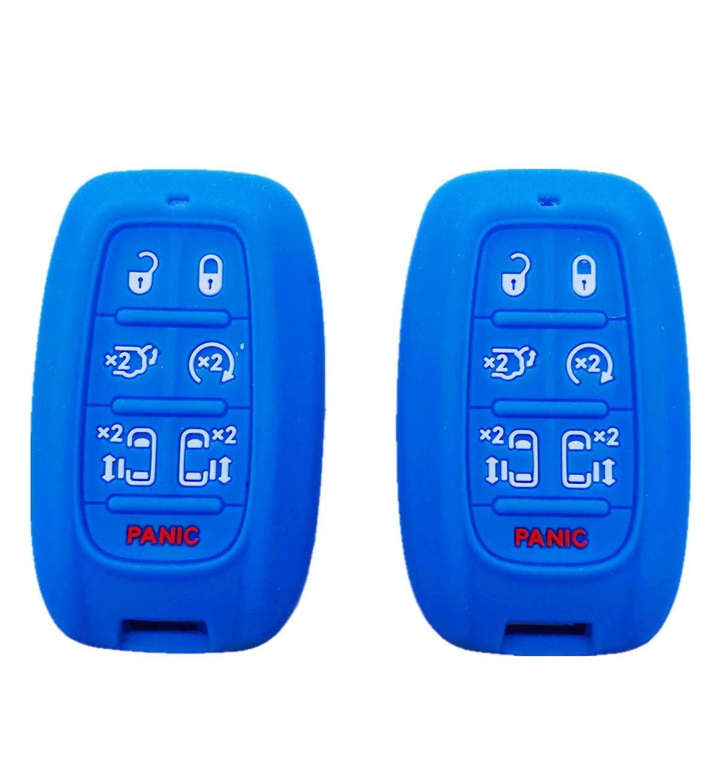  [AUSTRALIA] - Blue Silicone Smart Key Fob Covers Case Protector Keyless Remote Holder for Chrysler Pacifica