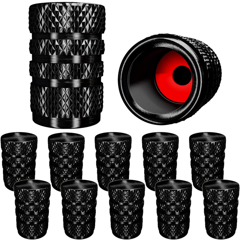 SAMIKIVA (12 Pack) Aluminum Tire Valve Stem Caps, Metal with Rubber Ring, Dust Proof Cover Universal fit for Cars, SUVs, Bike and Bicycle, Trucks, Motorcycles Metal ((12 Pack) Black) - LeoForward Australia
