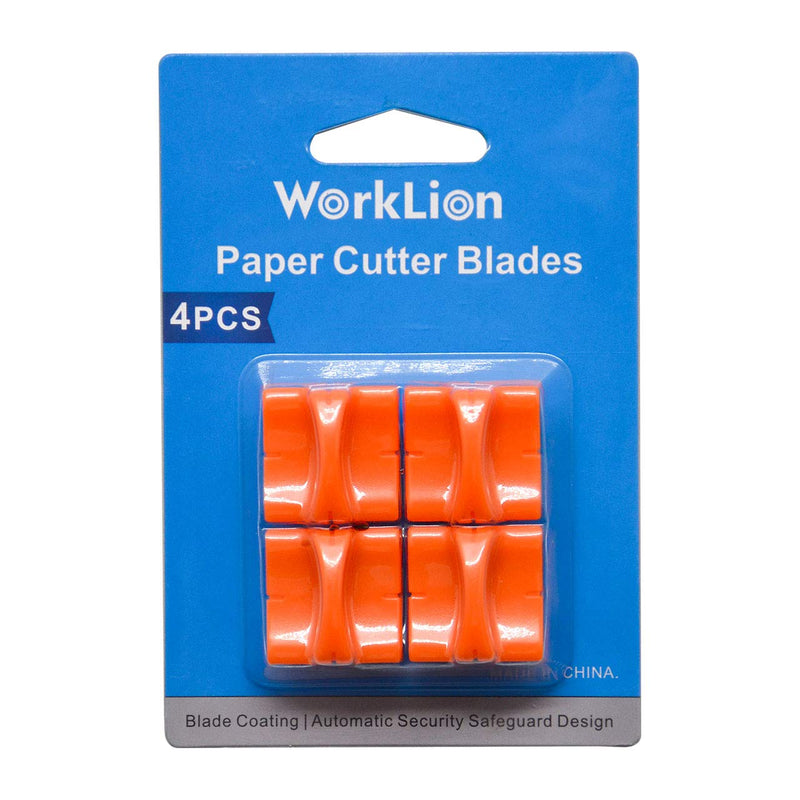  [AUSTRALIA] - WORKLION Paper Trimmer Replacement Blades with Automatic Security Safeguard Design - A4 Paper Cutter Blade Refill (4 Pack)