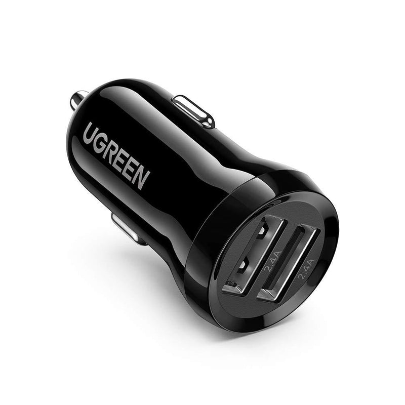 Car Charger Adapter-UGREEN Cigarette Lighter USB Charger 4.8A Dual Ports Mini Car Phone Charger Fast Charging for iPhone 12/11/XS/XR/8/iPad Pro/Air/Mini, Galaxy S21/S20/S10/Note 20 LG OnePlus Pixel - LeoForward Australia
