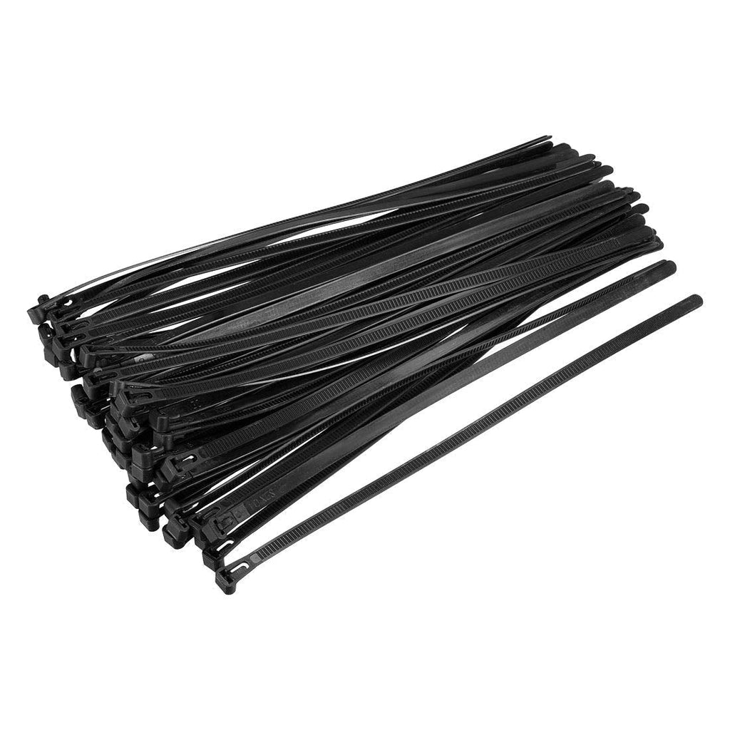  [AUSTRALIA] - uxcell 100pcs Reusable Cable Ties 18 Inch x 0.3 Inch Adjustable Nylon Zip Ties Wraps Black