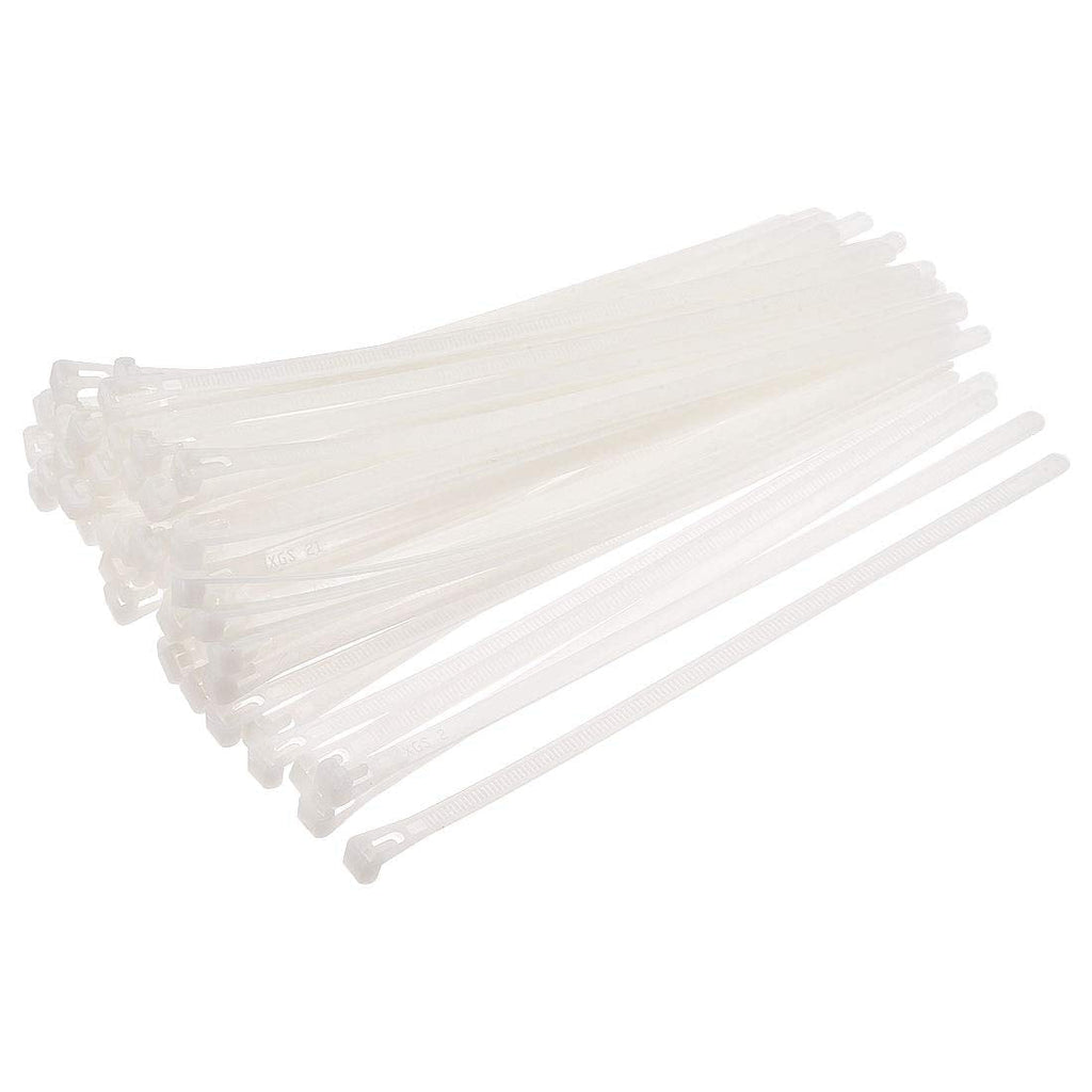  [AUSTRALIA] - uxcell 40pcs Reusable Cable Ties 16 Inch x 0.3 Inch Adjustable Nylon Zip Ties Wraps White