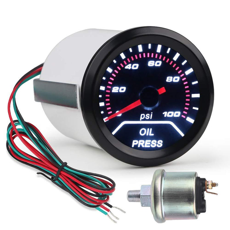  [AUSTRALIA] - WATERWICH Oil Pressure Gauge Kit 0-100 PSI Press Gauge Meter Includes Electronic Sensor 2inches 52mm Universal for 4 6 8 Cylinder Car Truck Vehicle Automotive