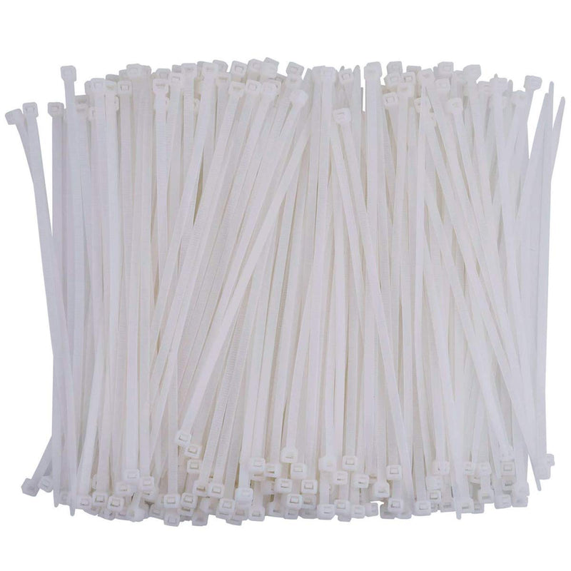  [AUSTRALIA] - ZLYY 1000 Pcs Nylon Cable Zip Ties Self-locking 6 Inch, 0.12" x 6" Standard Medium Length Industrial Grade Cable ties (White) 0.12 x 6inch Clear